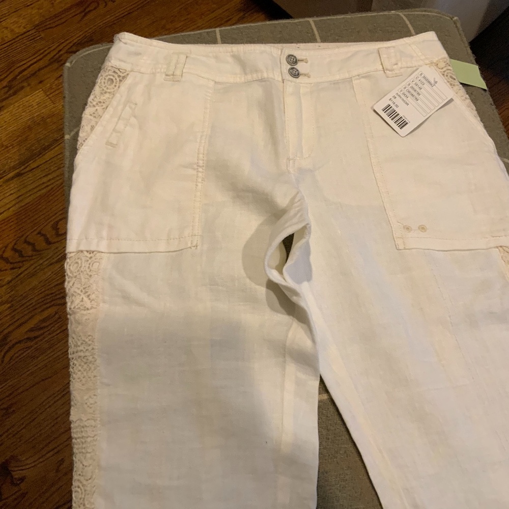Hel - Anthropologie Linen ivory pant